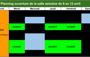 Horaires avril et mai