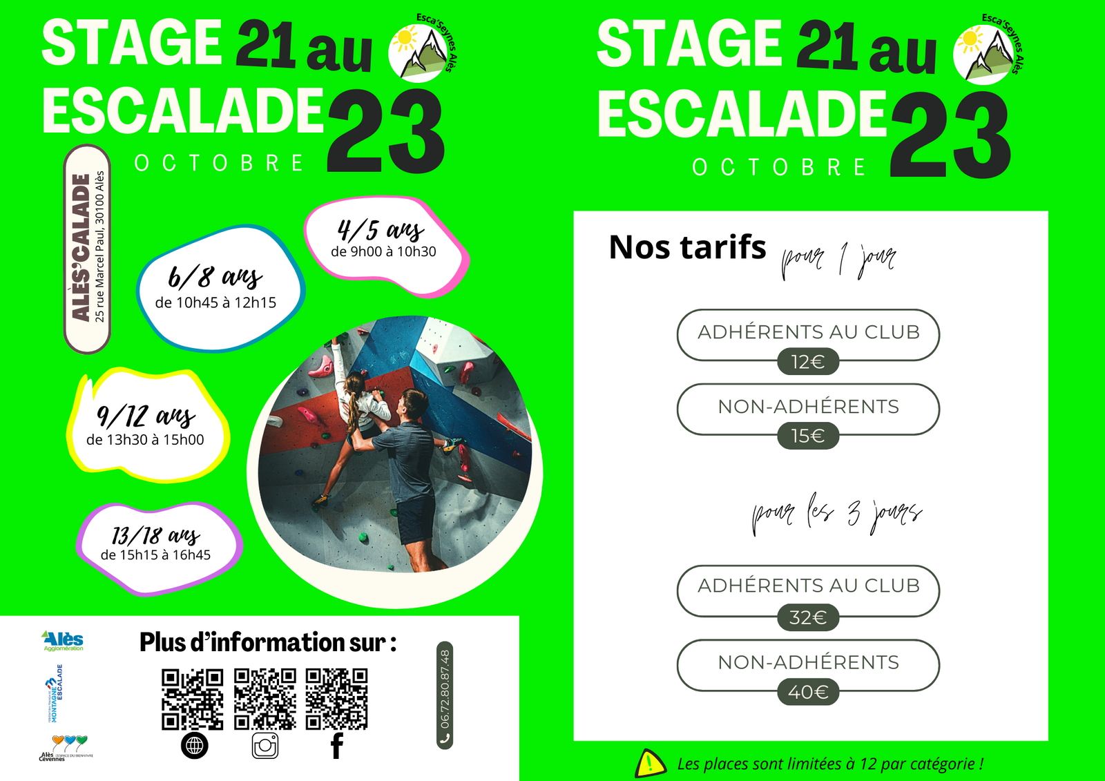 Stage escalade